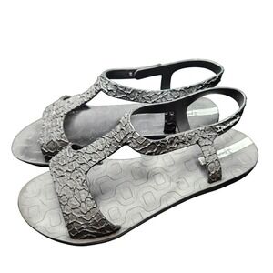 Ipanema Sandals Womens Size 8 Black Strappy Flat Jelly Shoes Made in Brazil